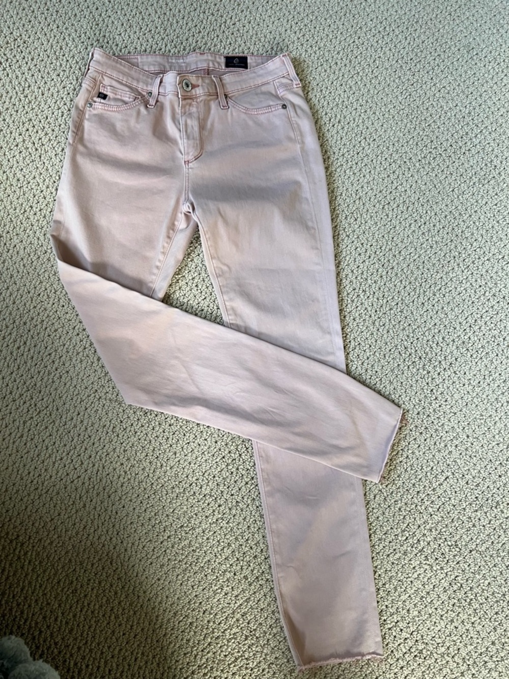 Ag Adriano Goldschmied Pale Pink Skinny Jeans